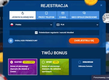 Zarejestruj się w MostBet